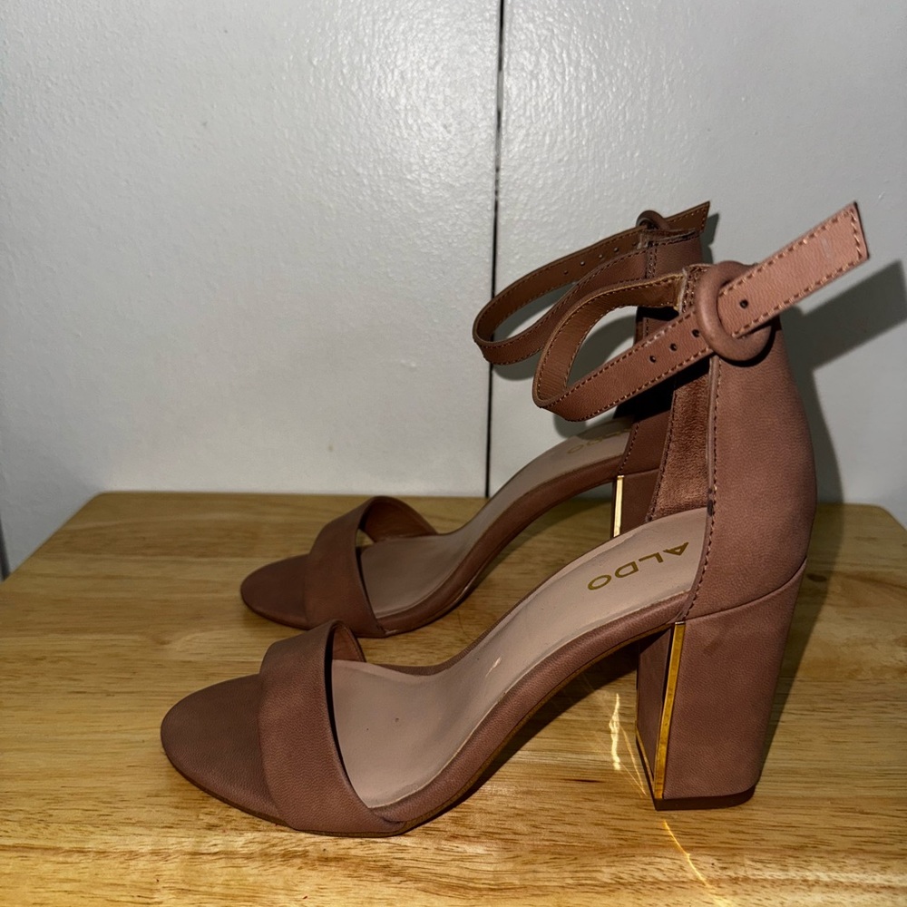 ALDO Women's Brown Ankle Strap Heels